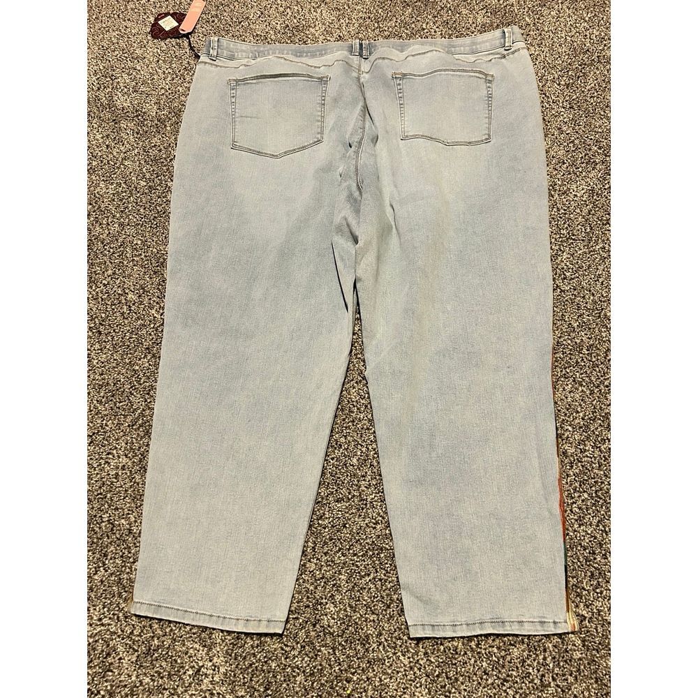 NWT Knox Rose jeans size 28W Capri denim embroidered trim - Picture 3 of 5